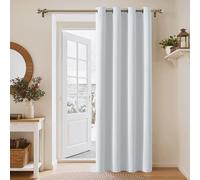 PONY DANCE Thermal Blackout Door Curtain, Greyish White, W52 x L84 Inch | Eyelet Long Single Curtain & Drape for Privacy & Noise Reduction in Living Room, Bedroom & Patio Door, 84 Inch Drop, 1 Panel
