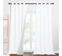 PONY DANCE Thermal Curtains Eyelet - 100% BlackOut Thick Liner Three Layers Curtain Panels Window Curtains Noise Reduction for Living Room, 2 Panels, 52 x 95 Inch Drop, Pure White