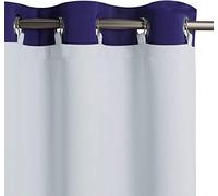 PONY DANCE Thermal lining Curtain - Blackout Insulated Door Curtains for Bedroom, Kitchen, Apartment Office, Versatile Curtains with Tab Top and Rings, Greyish White, 64 x 68 Inch Drop