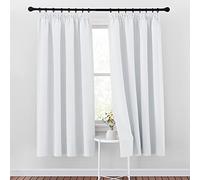 PONY DANCE White Curtain Pencil Pleat - W55" X L69" Greyish White, Set of 2, Decorative Bedroom Room Darken Window Drapes for Home Sunlight Blocking Living Room