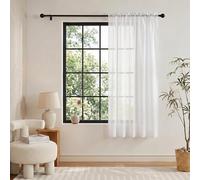 PONY DANCE White Net Curtains for Windows 72 Drop - Slot Top Voile Curtains, Lightweight Sheer Panel for Living Room Bedroom, 54x72 Inches (137x183cm), 1 Panel