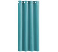 PONY DANCE Window Curtain Eyelet - Thermal Insulated Top Eyelets Soft Solid Blackout Curtain Energy Saving for Gallery & Bedroom, 1 Piece, 52" by 54" (W x D), Light Blue