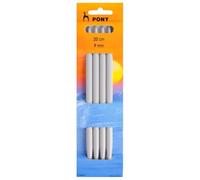 Pony Double-Ended Knitting Pins - 20 cm x 9 mm, Set of 4, Multi-Colour