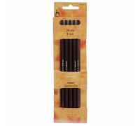 Pony Double Ended Rosewood Wood Knitting Pins - 20Cm x 8.00mm, Set of 5