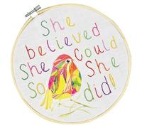 Pony Easy Stitch Embroidery Kit., She Believed Design (Hoop Not Included), Ideal for Beginners - 1 Set