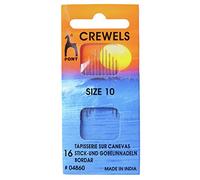 Pony Gold Eye Sewing Needles: Crewels Size 10, Metal, Multi-Colour