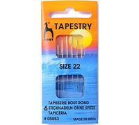 Pony Gold Eye Sewing Needles: Tapestry Size 22, Brass, Multi-Colour