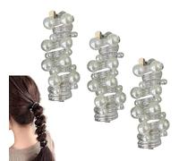Pony Hairwire, Pearl Telephone Wire Elastic Hair Bands, Sport Hair Ties Pony Tails Elastic Hair Tie, Ponytail Band for Women Girls (White)