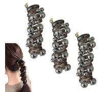 Pony Hairwire, Pearl Telephone Wire Elastic Hair Bands, Sport Hair Ties Pony Tails Elastic Hair Tie, Ponytail Band for Women Girls (Black)
