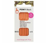 Pony Hand Sewing Needles: Beading: Black with White Eye: Size 10-12