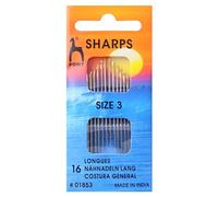 Pony Hand Sewing Needles Sharps: Size 3, Metal, Multi-Colour