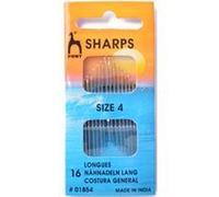Pony Hand Sewing Needles Sharps: Size 4, Metal, Multi-Colour