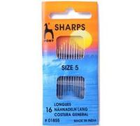 Pony Hand Sewing Needles Sharps: Size 5, Multi-Colour