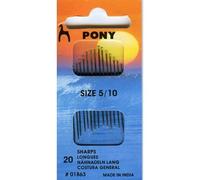 Pony Hand Sewing Needles Sharps: Sizes 5-10, Multi-Colour