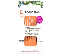 Pony Hand Sewing Needles: Tapestry: Black with White Eye: Size 24-26