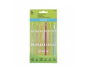 Pony HK ALU SET - Crochet Hook Set: Coloured Anodised Aluminium: 15cm: 2.50 - 6.00mm in Green Pony Green