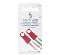 Pony Knitting Needle Point Protectors, Aluminium, 2 Sizes, 4 Pieces, Double Ended Needles Accessories (2.50-5mm Point Protectors (2 Pieces))