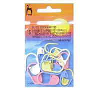 Pony Knitting Safety Locking Stitch Markers Assorted Colours Assorted Large Medium Small mm Pack of 15