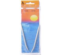 Pony Metal Circular Knitting Pins/ Knitting Needles 40cm long - Size 5mm by Pony