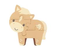 Pony Mini Wooden Puzzles - My First Puzzles, Jigsaw Puzzle Games with Sea life Animal - Educational Toys For 1 Year Old + Toddler, Montessori Early Development & Activity Toys by Orange Tree Toys