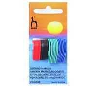 Pony Flat Ring Stitch Markers - Plastic, Multi-colour - 8 x 4.7 x 9.8 cm