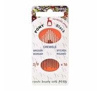 Selanusa Black Crewel Matte Finish Hand Sewing Needles, Carbon Steel, Sharp Point, Black/White, 16 Needles, No. 3-5-7-9