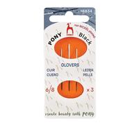 Pony - Pony Black Glover Matte Finish (No. 6-8) Hand Sewing Needles with White Eye - 3 Needles