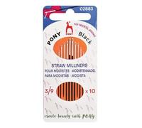 Pony - Pony Black Milliner Matte Finish (No. 3-5-7-9) Hand Sewing Needles with White Eye - 10 Needles