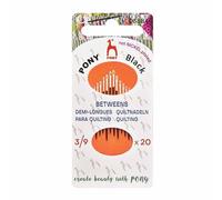 Pony - Pony Black Quilting Matte Finish (No. 3-5-7-9) Hand Sewing Needles with White Eye - 20 Needles