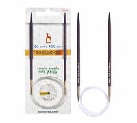 Pony - Pony Polished Rosewood (80cmx4.50mm) Lightweight Circular Knitting Needle with Patented Glydon Joint for Sewing Projects - 1 Needle