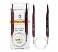 Pony Rosewood Circular Knitting Needles 60cm 10mm - Single Piece