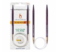 Pony Rosewood Circular Knitting Needles 60cm 6.5mm - High-Quality Wood