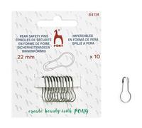 Pony Safety Pins 22mm Silver - Pack of 10