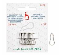Pony Safety Pins 22mm Silver Pack of 10