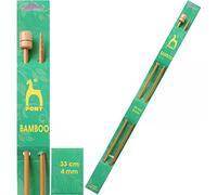 Pony Single Ended Bamboo Knitting Pins, Multi-Colour, 4mm
