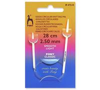 Pony Circular Sock Knitting Needles – Fixed – 2.5 mm x 28 cm