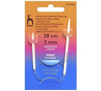 Pony Sock Circular Fixed Knitting Pins - 28Cm x 3.00mm