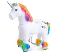 PonyCycle 2023 Premium Kids Ride On Unicorn with Brake (Rainbow Unicorn, Size 4 for Age 4-7)