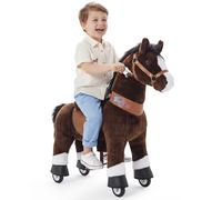 PonyCycle Authentic Horse Ride on Toy for Toddlers Boy Toys(with Brake/ 30" Height/ Size 3 for Age 3-5) Giddy up Riding Horse Rocking Horse Rides Chocolate Brown Ux321
