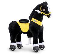 PonyCycle Essential Model E Mechanical Rocking Horse Kids Riding Pony Toy with Brake (Black/Size 4 for Age 4-7) Toddler Gift Plush Riding Toy Horse Ride On - E438
