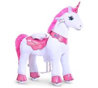 PonyCycle Essential Model E Pink Unicorn Riding Toy for Kids (with Brake/Size 4 for Age 4-7) Rocking Horses Ride on Pony Unicorn Toy for Girls - E412