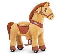 PonyCycle Essential Model E Pony Ride-on Toy Toddler Rocking Horse with Brake (Light Brown/Size 3 for Age 3-4) Mechanical Riding Toy Kids Gift - E336