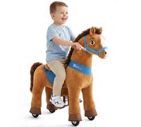 PonyCycle Essential Model E Ride-on Horse Toy with Brake (Brown/Size 3 for Age 3-4) Plush Horse Toy for Kids Cowboys Riding Toy - E337