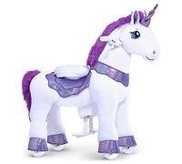 PonyCycle Essential Model E Ride on Unicorn Kids Scooter with Brake (Purple/Size 3 for Age 3-4) Pony Cycle Toddler Rocking Unicorn Mechanical Riding Toy - E313