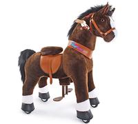 PonyCycle Mechanical Ride On Pony Hobby Horse Toy with Wheels Classic Model U Plush Walking Animal Rideable Horse for Toddlers Ages 4-7 Indoor Outdoor Riding Horse Toy Chocolate Ux421