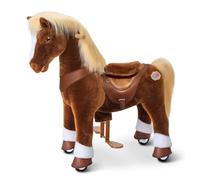 PonyCycle Ride on Horse Toy for Toddlers 4-7, Brown Walking Horse Ride on Wheels, Model Y Ride on Pony Toy with Realistic Horse Sounds and Brake Indoor & Outdoor for Kids- Y474