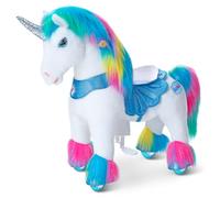 PonyCycle Ride on Unicorn for 3-4 years old, Rainbow Unicorn Ride on Toys with Sequin Horn & Sounds, Advanced Model Y Mechanical Riding Unicorn Toy Birthday Present for Girls - Y354