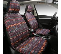 PONYJOYUP Baja Saddle Blanket Car Seat Covers 4PCS Front, Breathable and Washable Striped Woven Automotive Vehicle Seat Cover, Universal Boho Seat Cover for Sedan, SUV, Truck, Airbag Compatible
