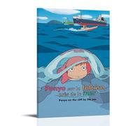 Ponyo on The Cliff (2008) Anime Character Art Poster Vintage Art, Wall Canvas, Decoration Aesthetic, Living Room, Kids Room Dormitory, Cafe, Bathroom, Suitable for Bedroom, Gym, Cool Classic 08x12inch