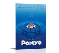 Ponyo on The Cliff (2008) Anime Poster Vintage Art, Wall Canvas, Decoration Aesthetic, Living Room, Kids Room Dormitory, Cafe, Bathroom, Suitable for Bedroom, Gym, Cool Classic 24x36inch(60x90cm) Fram